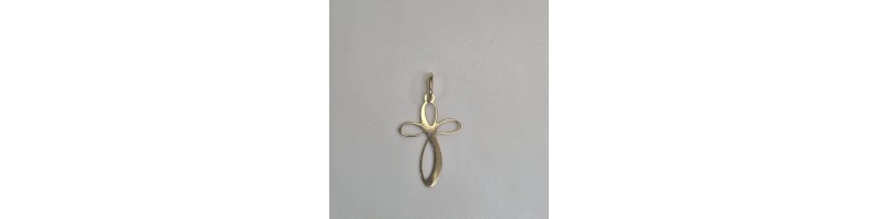 PENDENTE CROCE EnricoOro X26.0173 MARTELLATA E LUCIDA ORO GIALLO