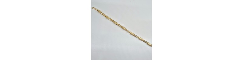 BRACCIALE EnricoOro X26.0519 OCCHIO DI TIGRE E GRECHE 21 CM GIALLO UOMO