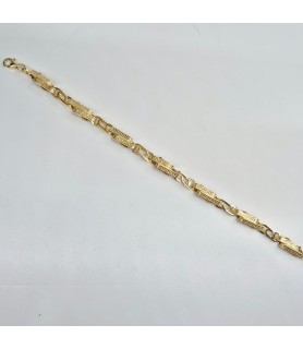 BRACCIALE EnricoOro X26.0519 OCCHIO DI TIGRE E GRECHE 21 CM GIALLO UOMO