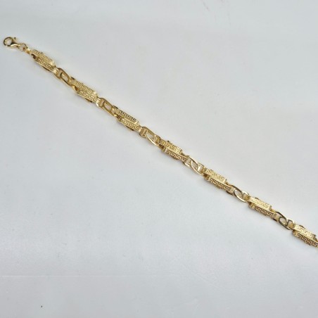 BRACCIALE EnricoOro X26.0519 OCCHIO DI TIGRE E GRECHE 21 CM GIALLO UOMO