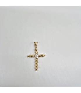 PENDENTE EnricoOro X26.0577 CROCE MILLELUCI CON PUNTO LUCE CENTRALE GIALLO 18KT