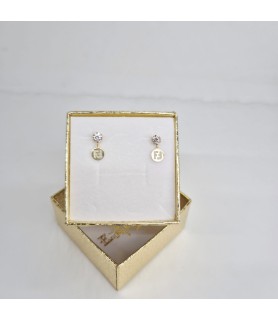 ORECCHINO EnricoOro X24.2765 DOPPIA F PUNTO LUCE GIALLO DONNA
