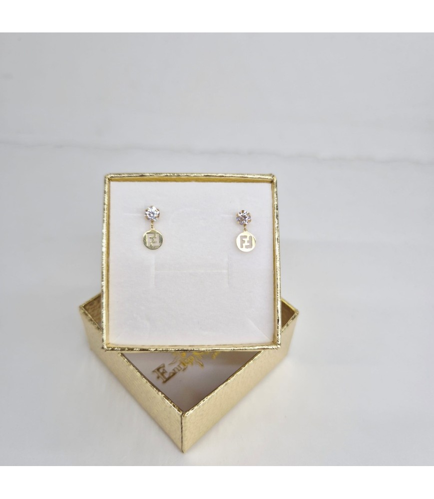 ORECCHINO EnricoOro X24.2765 DOPPIA F PUNTO LUCE GIALLO DONNA