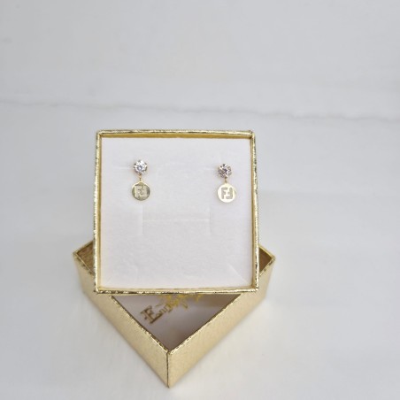ORECCHINO EnricoOro X24.2765 DOPPIA F PUNTO LUCE GIALLO DONNA