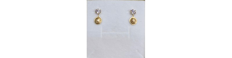 ORECCHINO EnricoOro X25.0328 MEDUSA PUNTO LUCE GIALLO DONNA