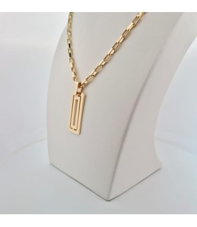CATENA UNOAERRE PENDENTE TARGA RETTANGOLARE BRONZO GIALLO