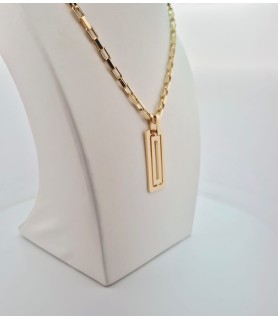 CATENA UNOAERRE PENDENTE TARGA RETTANGOLARE BRONZO GIALLO