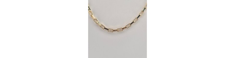 CATENA UNOAERRE PENDENTE TARGA RETTANGOLARE BRONZO GIALLO