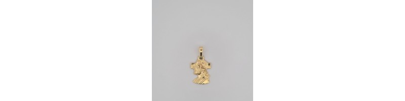 PENDENTE ONAIS F25.3368PA VOLTO DI GESU' E CROCE ARGENTO 925 GIALLO