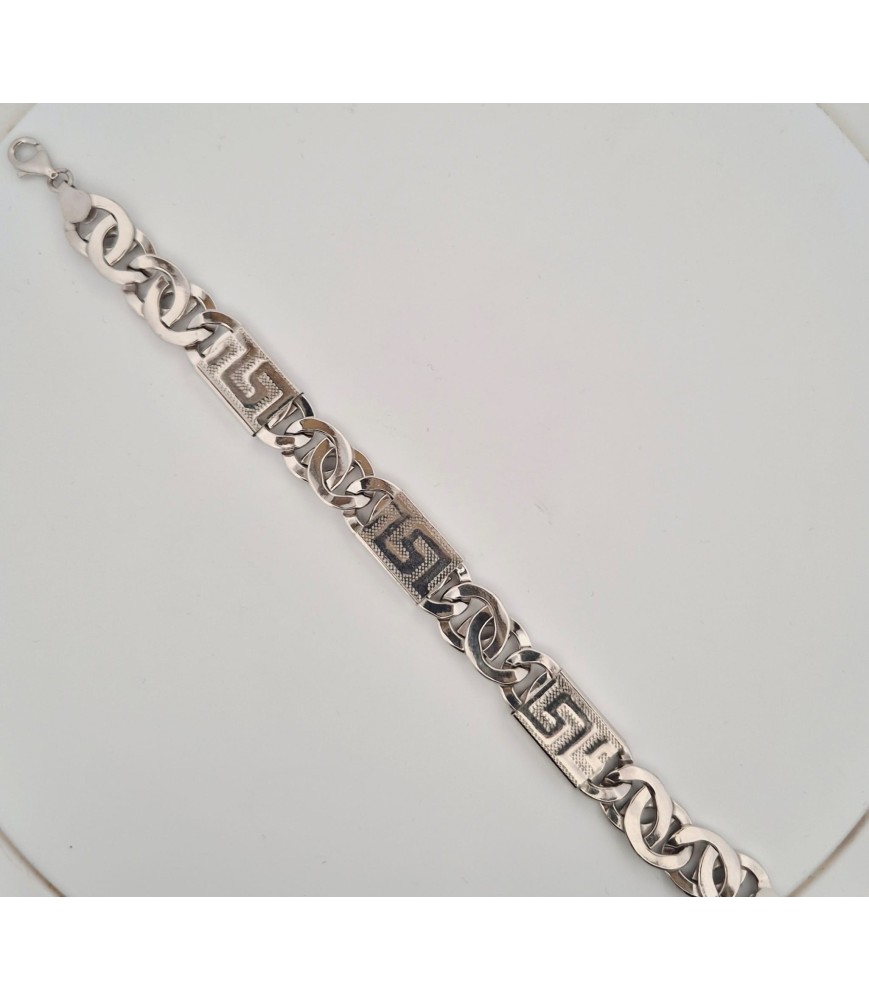BRACCIALE ONAIS F25.4807BA OCCHIO DI TIGRE E GRECHE ARGENTO 925 BIANCO