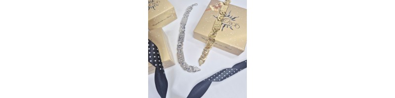 BRACCIALE ONAIS F24.4393BA OCCHIO DI TIGRE E GRECHE ARGENTO 925 GIALLO