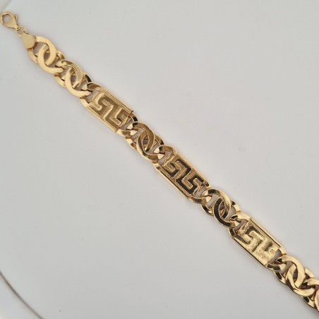 BRACCIALE ONAIS F24.4393BA OCCHIO DI TIGRE E GRECHE ARGENTO 925 GIALLO