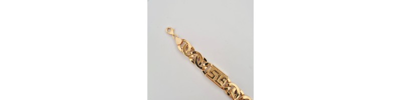 BRACCIALE ONAIS F24.4393BA OCCHIO DI TIGRE E GRECHE ARGENTO 925 GIALLO