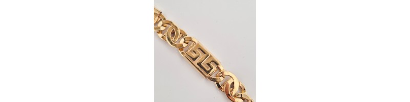 BRACCIALE ONAIS F24.4393BA OCCHIO DI TIGRE E GRECHE ARGENTO 925 GIALLO