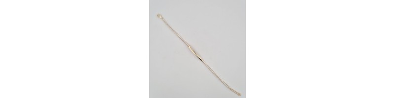 bracciale onais F26.0942 tennis zirconi e placchetta personalizzabile argento 925 giallo