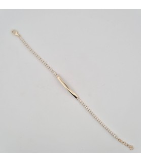 bracciale onais F26.0942 tennis zirconi e placchetta personalizzabile argento 925 giallo
