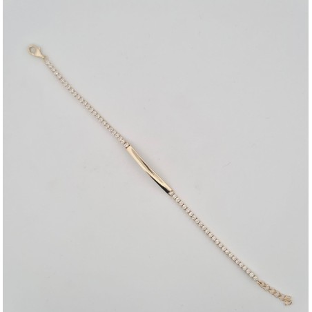 bracciale onais F26.0942 tennis zirconi e placchetta personalizzabile argento 925 giallo