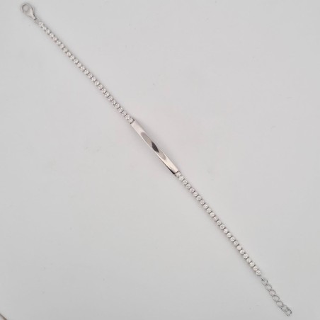 bracciale onais F26.0956  tennis zirconi e placchetta personalizzabile argento 925 bianco