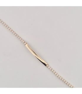 PROMO Onais bracciali tennis con zirconi bianchi e placchetta con personalizzazione omaggio argento 925 bianco e giallo