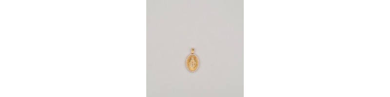 Pendente Onais madonnina miracolosa zirconata argento 925 giallo