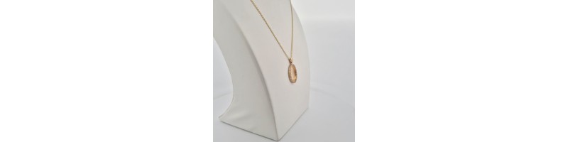 Catena Onais corda 50 cm e pendente madonnina miracolosa zirconata argento 925 giallo