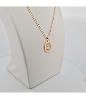 Completo Enricooro catena groumette pendente corona zirconio e bracciale groumette giallo 18kt