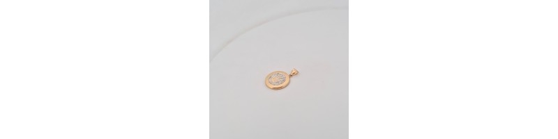 Completo Enricooro catena groumette pendente corona zirconio e bracciale groumette giallo 18kt