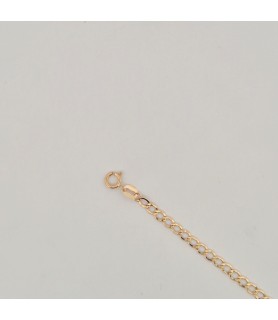 Completo Enricooro catena groumette pendente corona zirconio e bracciale groumette giallo 18kt