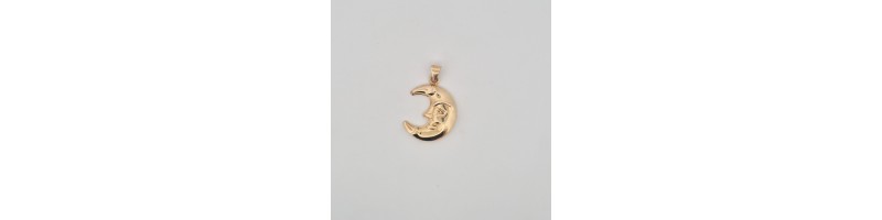 Pendente Onais F24.6166  luna elettroformata argento giallo 925