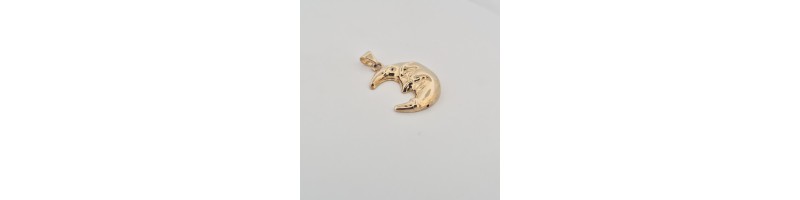Pendente Onais F24.6166  luna elettroformata argento giallo 925