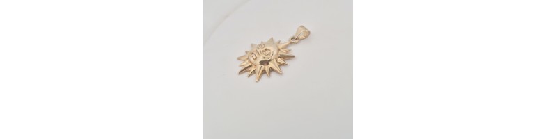 Pendente Onais sole elettroformato argento giallo