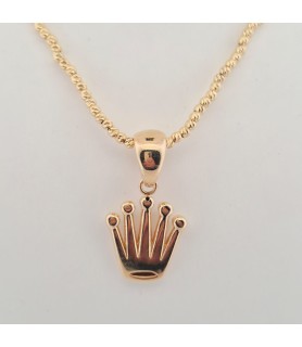 Catena Onais milleluci 40/46 cm pendente corona elettroformato argento 925 giallo