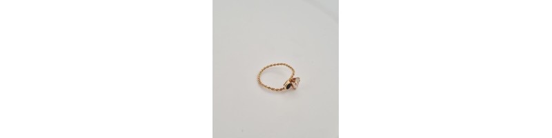 copia di Anello Enricooro K0736 a corda zircone a cuore e pietra blu  giallo donna
