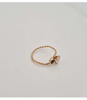 copia di Anello Enricooro K0736 a corda zircone a cuore e pietra blu  giallo donna