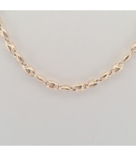 Catena Onais marinara e pendente croce classica rigata con Gesu' argento giallo