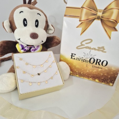 Catena Enricooro simboli pendenti con peluche e box omaggio giallo
