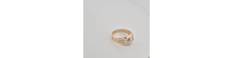 Anello Enricooro X26.0590  solitario bicolore con zircone giallo