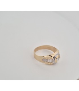 Anello Enricooro X26.0590  solitario bicolore con zircone giallo