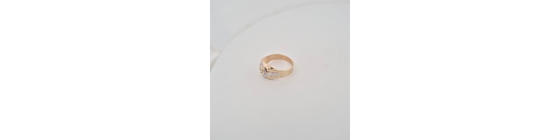 Anello Enricooro X26.0590  solitario bicolore con zircone giallo