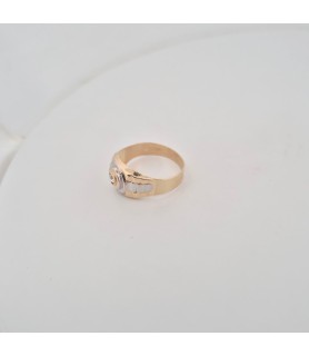 Anello Enricooro X26.0590  solitario bicolore con zircone giallo