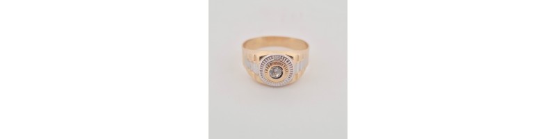 Anello Enricooro X26.0590  solitario bicolore con zircone giallo