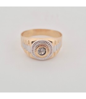 Anello Enricooro X26.0590  solitario bicolore con zircone giallo