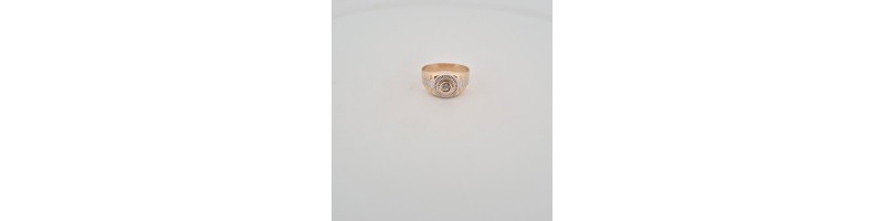 Anello Enricooro X26.0590  solitario bicolore con zircone giallo