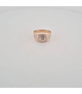 Anello Enricooro X26.0590  solitario bicolore con zircone giallo