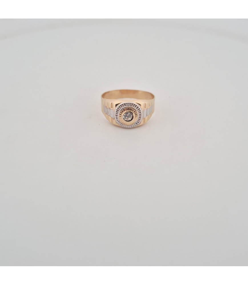Anello Enricooro X26.0590  solitario bicolore con zircone giallo
