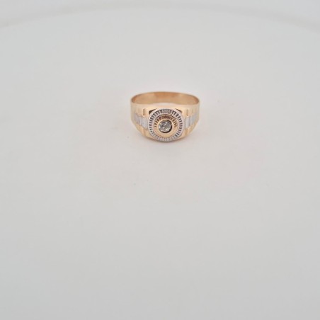 Anello Enricooro X26.0590  solitario bicolore con zircone giallo