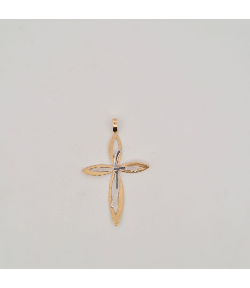 Pendente Enricooro X25.1033 croce bicolore oro