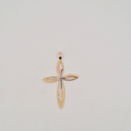 Pendente Enricooro X25.1033 croce bicolore oro