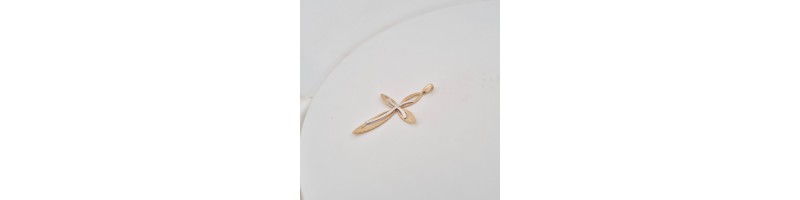 Pendente Enricooro X25.1033 croce bicolore oro