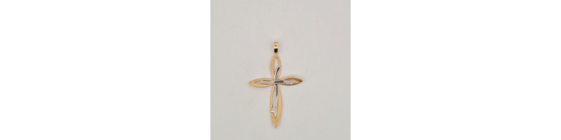 Pendente Enricooro X25.1033 croce bicolore oro
